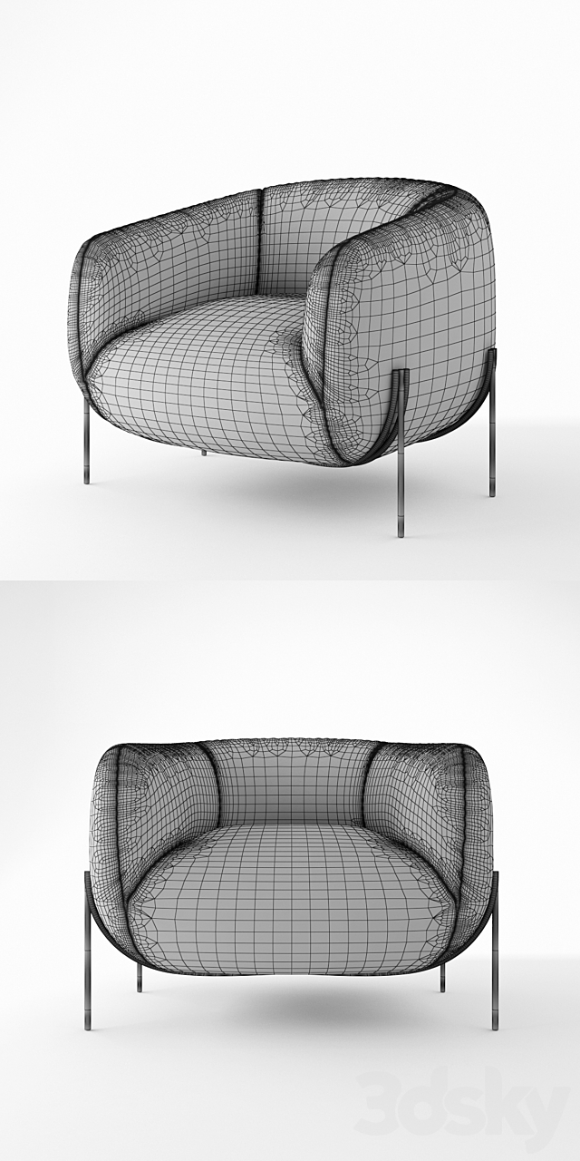 Saba Italia Geo armchair 3DSMax File - thumbnail 3