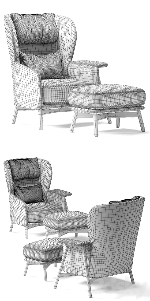 Saba Italia KEPI Armchair 3DSMax File - thumbnail 3