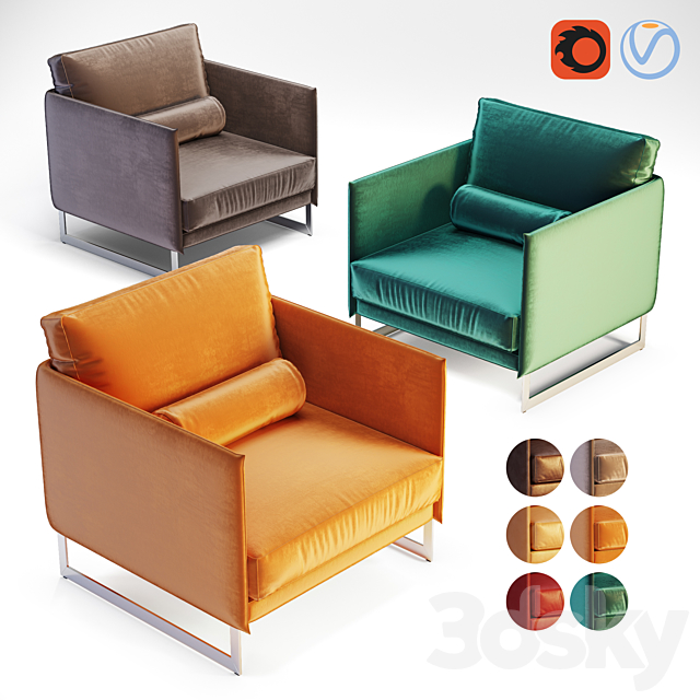 Saba Livingston Armchair 3DSMax File - thumbnail 1