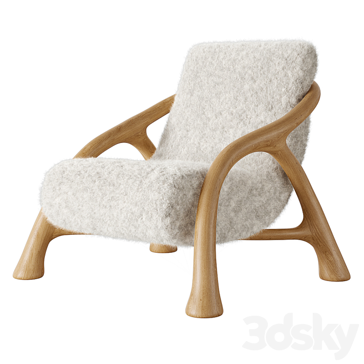 Saccomanno Dayot Yaka Oak Chair 3DS Max Model - thumbnail 1