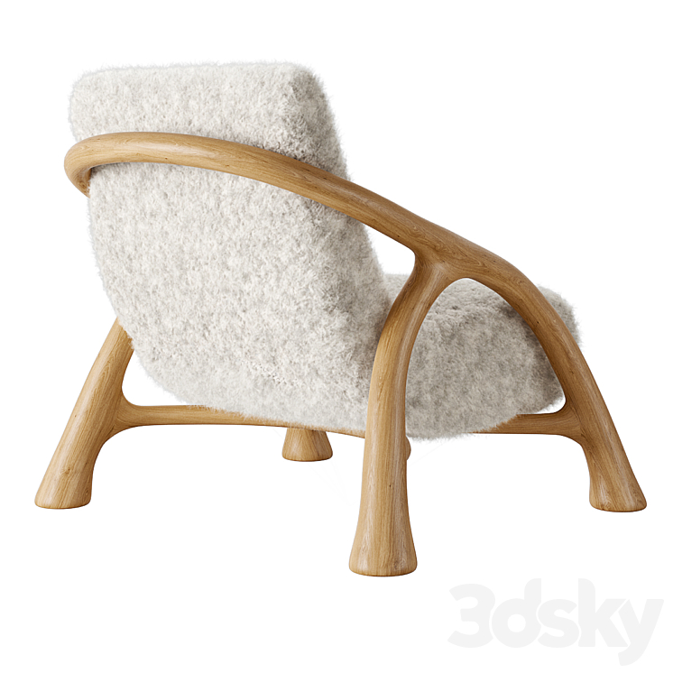 Saccomanno Dayot Yaka Oak Chair 3DS Max Model - thumbnail 2