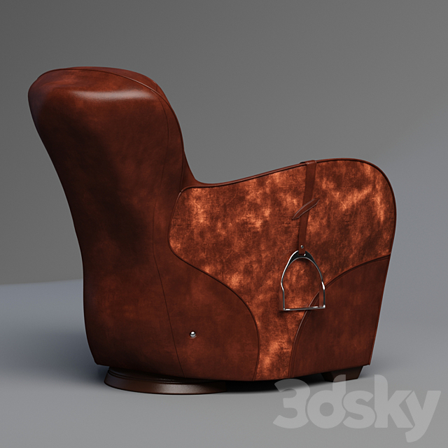 Saddle Easy Chair \\ Timothy Oulton 3DS Max Model - thumbnail 2