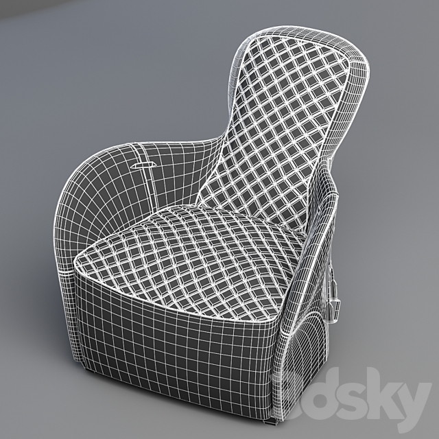 Saddle Easy Chair \\ Timothy Oulton 3DS Max Model - thumbnail 3