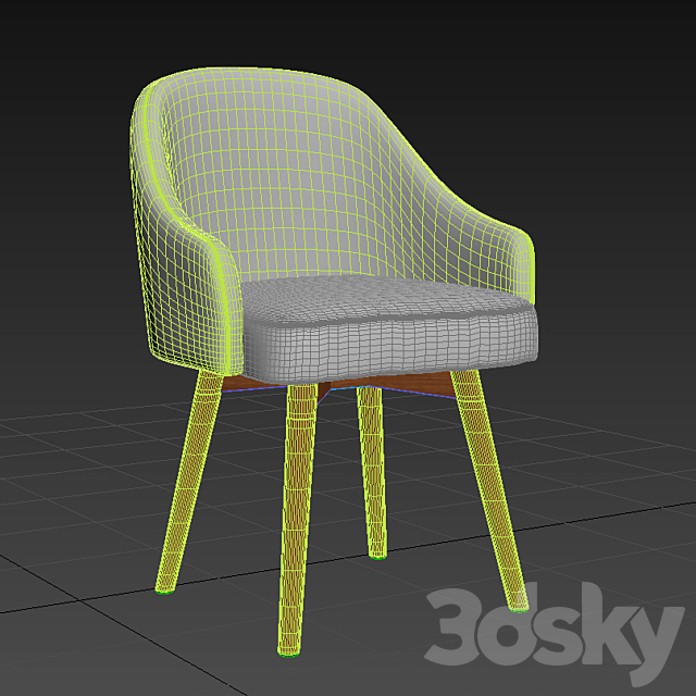 Saddle Office Chairs 3DS Max Model - thumbnail 3