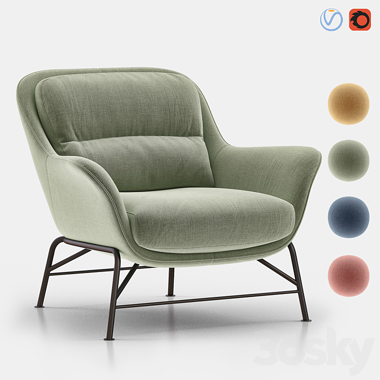 SADIRA Armchair – TEULAT 3DS Max - thumbnail 1