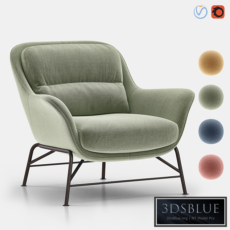 SADIRA Armchair – TEULAT 3DS Max - thumbnail 3