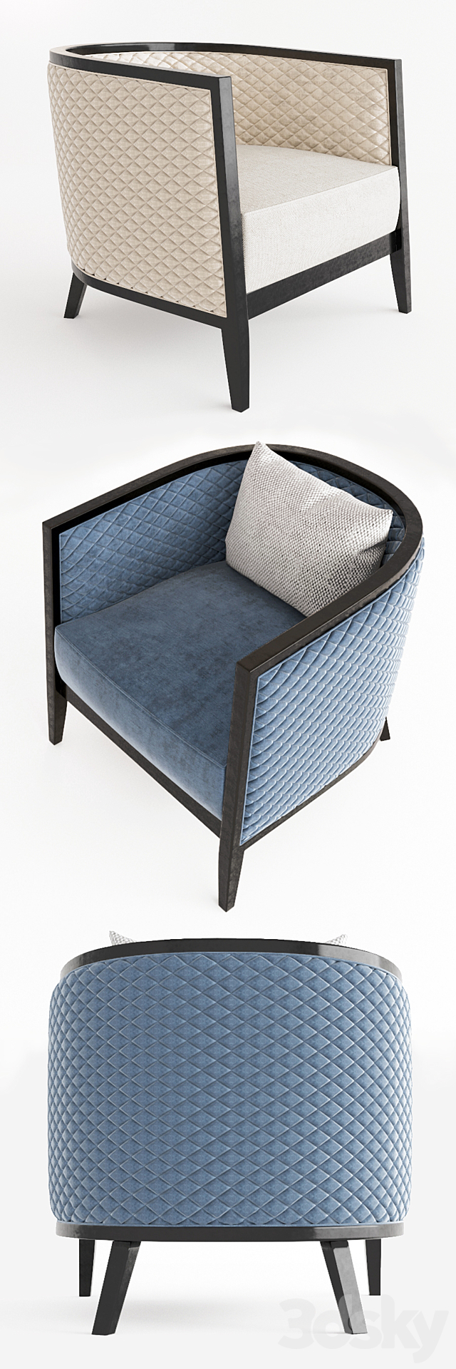 Saten armchair by Oasis 3DSMax File - thumbnail 2