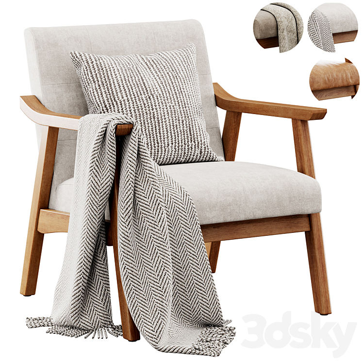 Saul Armchair by Mercury Row 3DS Max Model - thumbnail 1