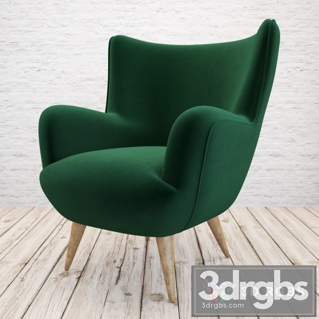 Scandinavia Fabric Armchair 3dsmax Download - thumbnail 1