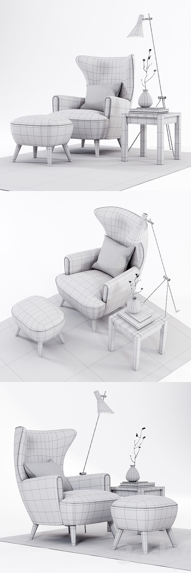 Scandinavian Designs Katja High Back Chair 3ds Max - thumbnail 3