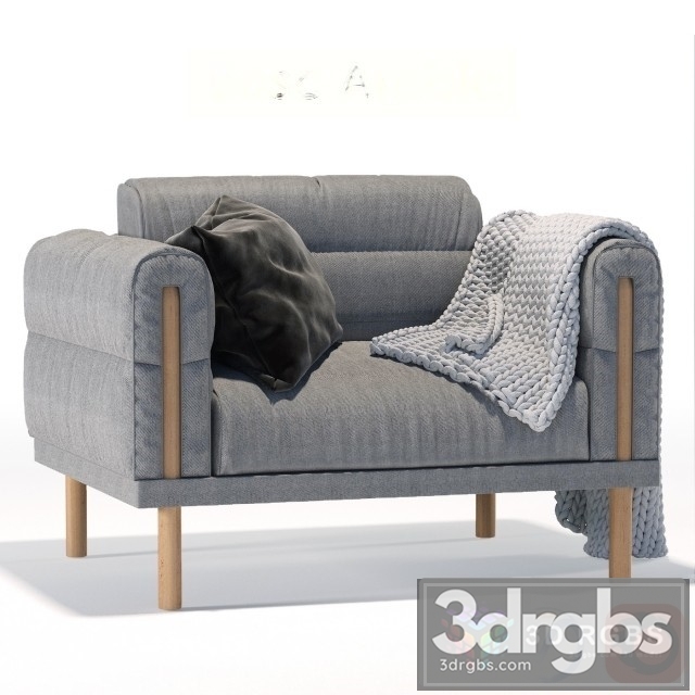 Scandinavian Fabric Armchair 2 3dsmax Download - thumbnail 1