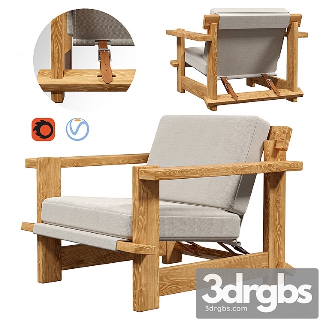 Scandinavian lounge chair 3dsmax Download - thumbnail 1