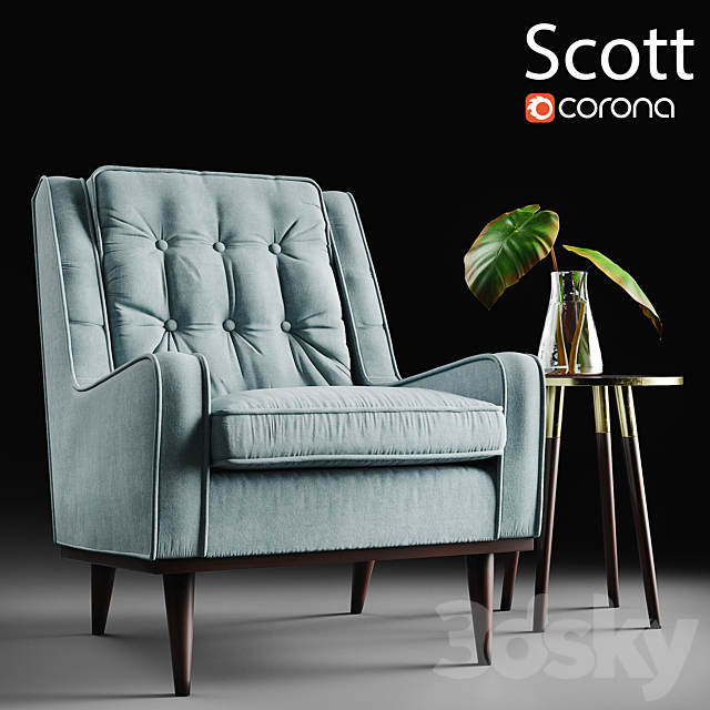 Scott armchair 3DSMax File - thumbnail 1