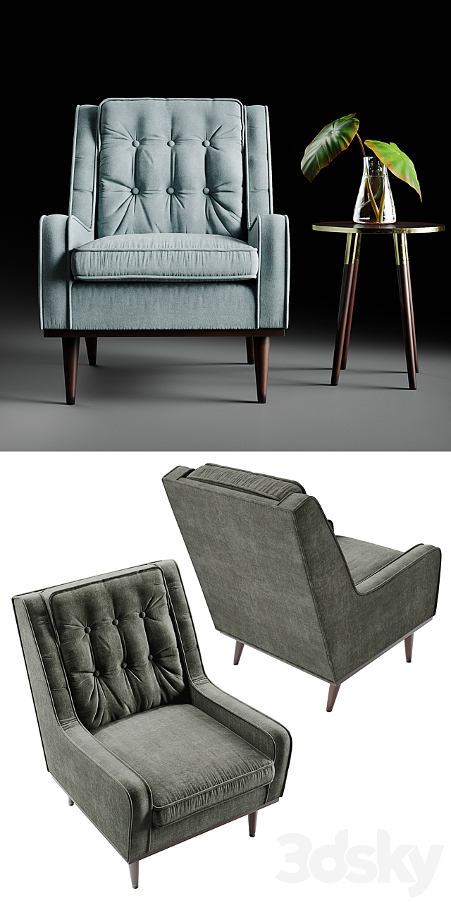 Scott armchair 3DSMax File - thumbnail 2