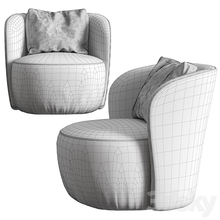 Selva lucrezia armchair 3DS Max - thumbnail 2