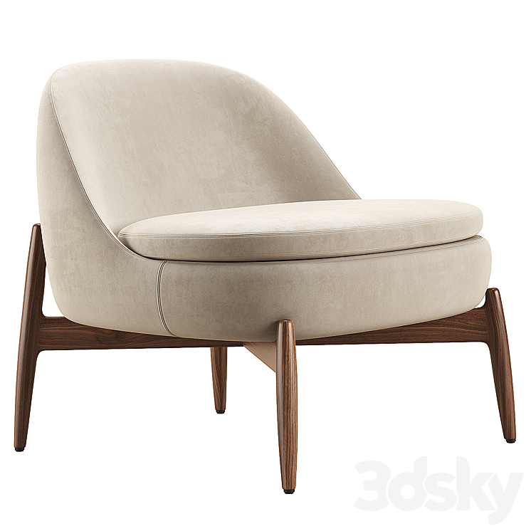 Sendai Easy Chair \/ Minotti 3DS Max - thumbnail 1