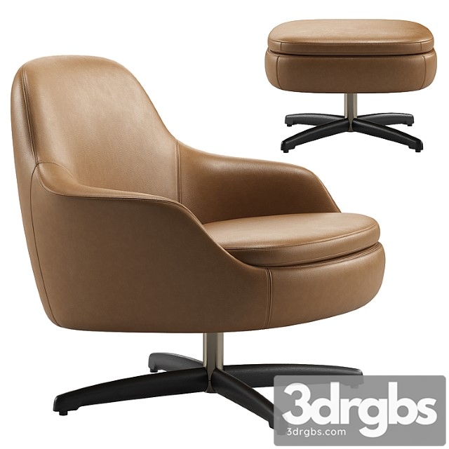 Sendai Swivel Armchair By Minotti 3dsmax Download - thumbnail 1