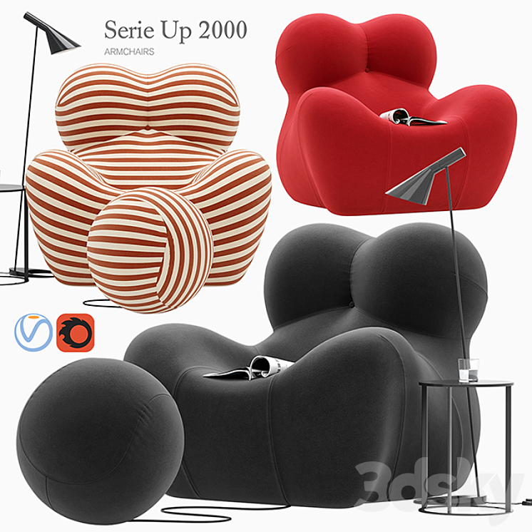 Serie Up 2000 armchair 3DS Max - thumbnail 1