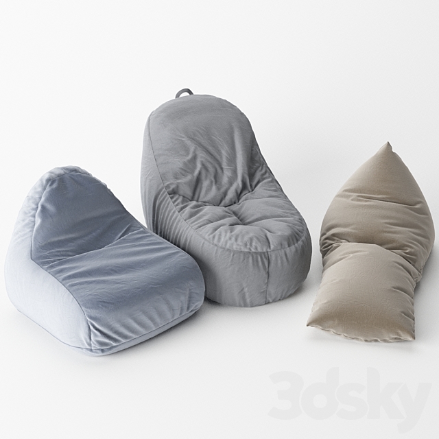 Set Bean Bags (IKEA and Woodnotes) 3ds Max - thumbnail 2