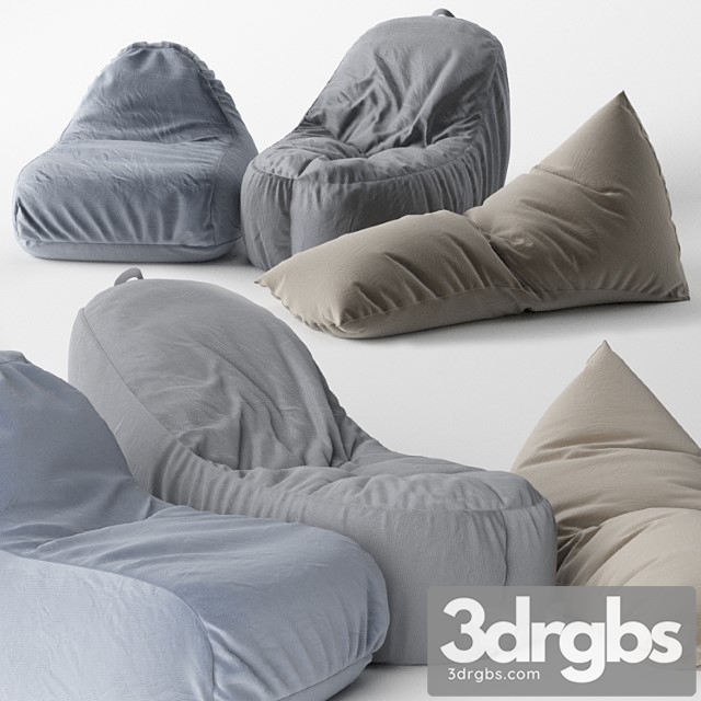 Set bean bags (ikea and woodnotes) 3dsmax Download - thumbnail 1