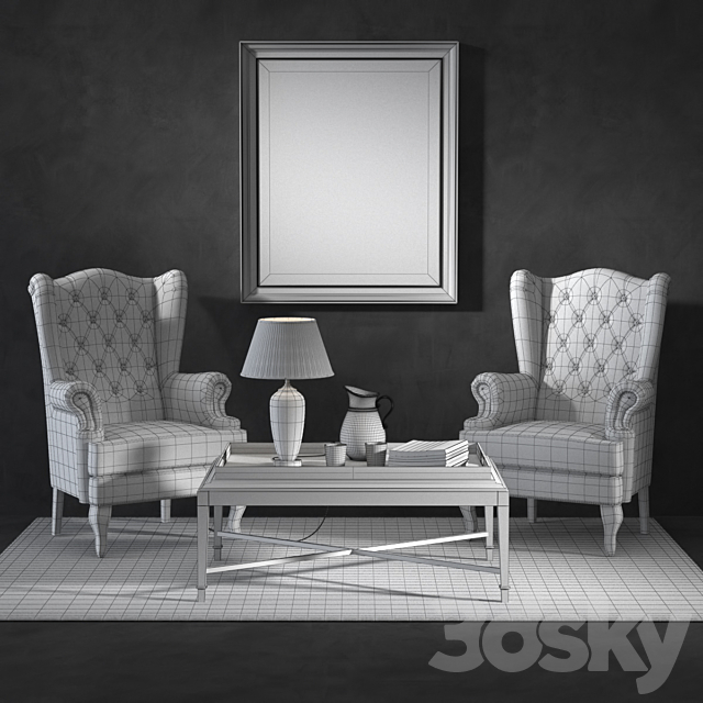 Set of furniture 3DSMax File - thumbnail 3