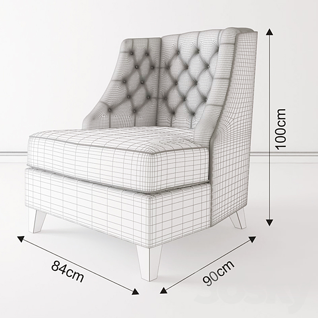 sevensedie fortuna 9850P armchair 3DSMax File - thumbnail 3