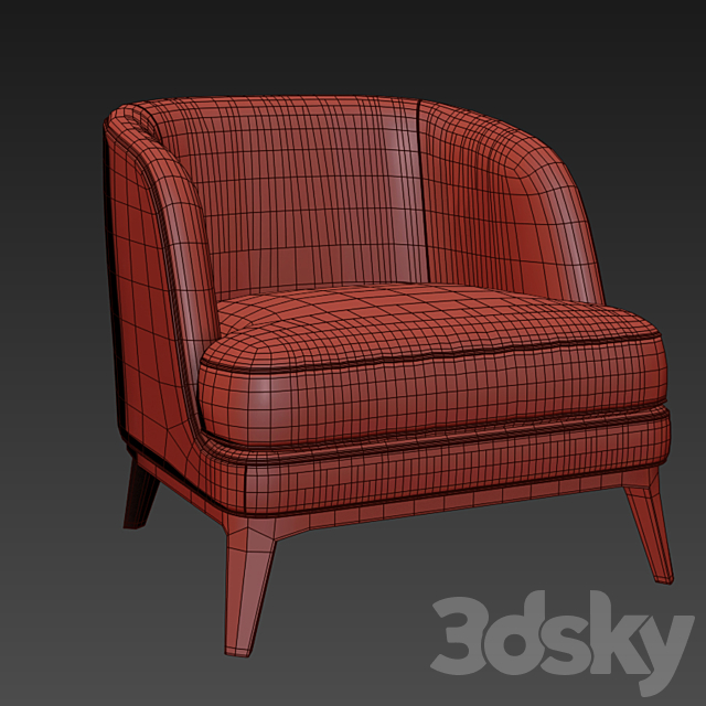 Seychelles Wood Trim Chair 3DS Max Model - thumbnail 3