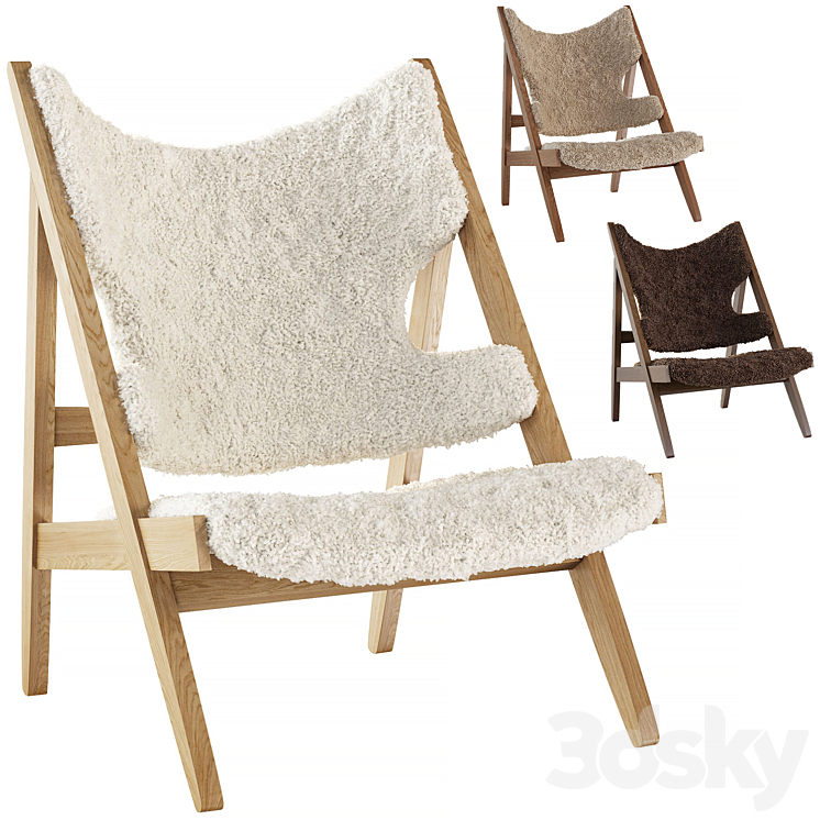 Sheepskin armchair Menu by Ib Kofod-Larsen 3DS Max Model - thumbnail 1