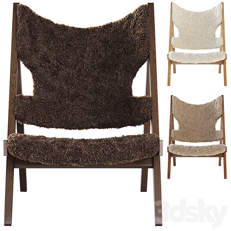 Sheepskin armchair Menu by Ib Kofod-Larsen 3DS Max Model - thumbnail 2