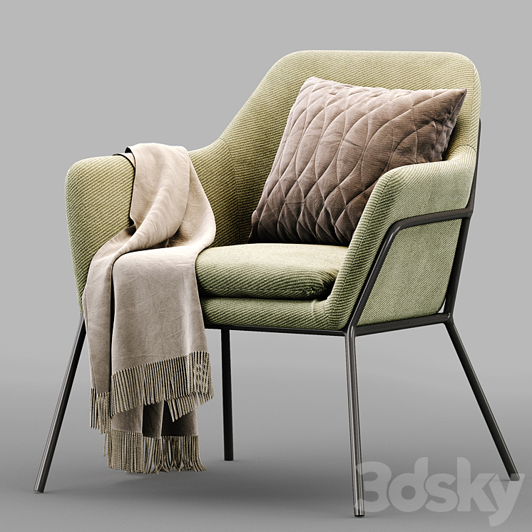 Shelford armchair 3DS Max Model - thumbnail 1