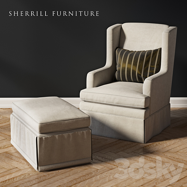 Sherill Furniture Swivel Rocker with ottoman 3DSMax File - thumbnail 1