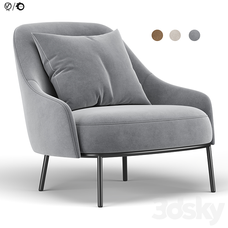 Shift Armchair 3DS Max Model - thumbnail 1