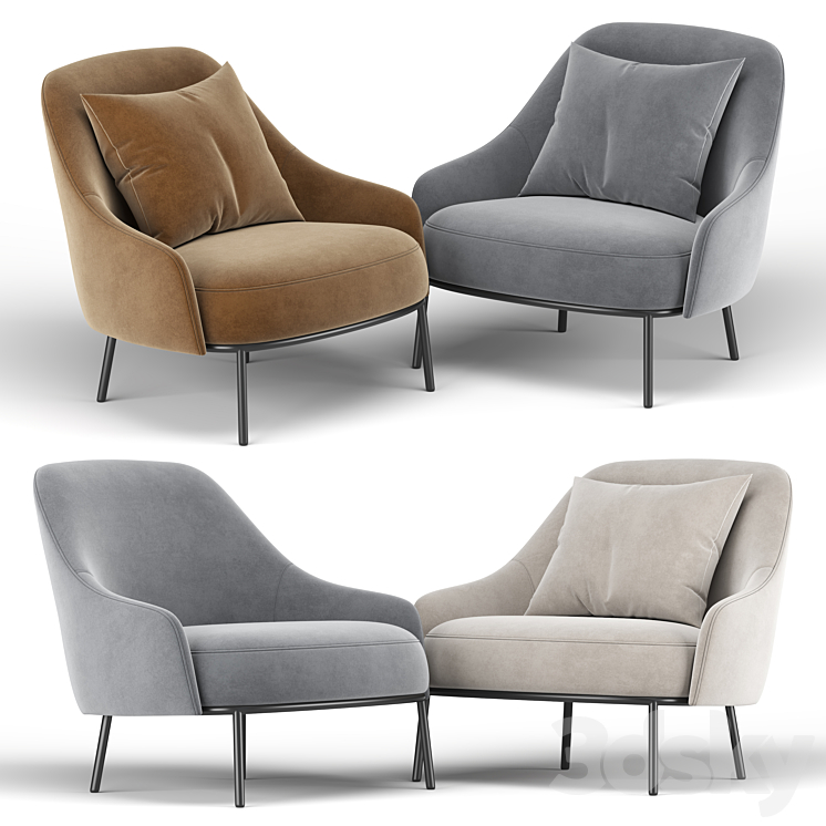 Shift Armchair 3DS Max Model - thumbnail 2