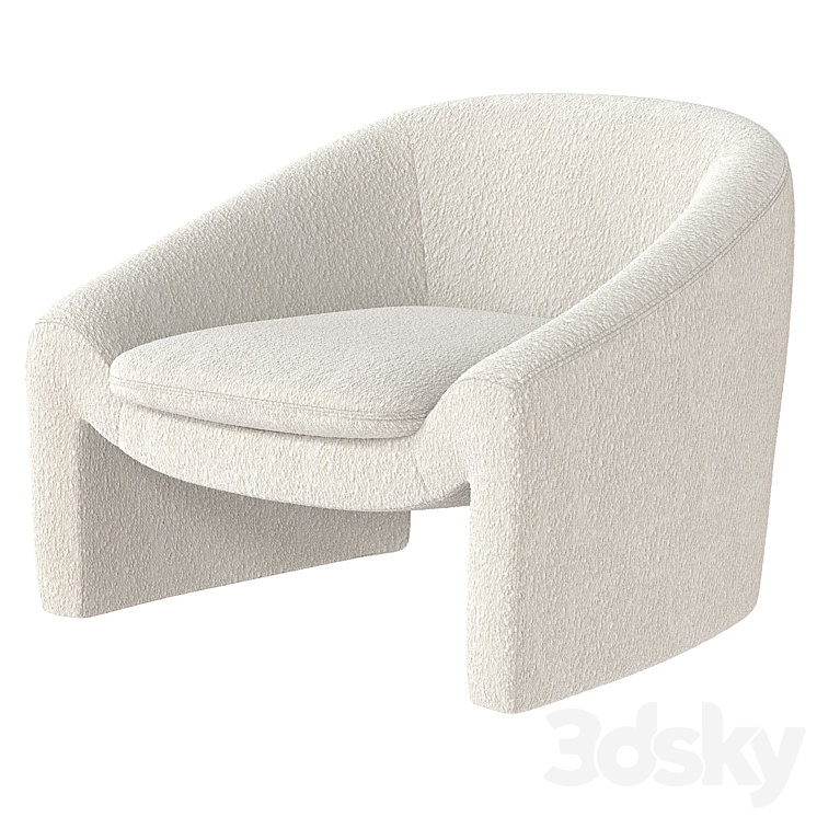 Shona accent armchair 3DS Max Model - thumbnail 1