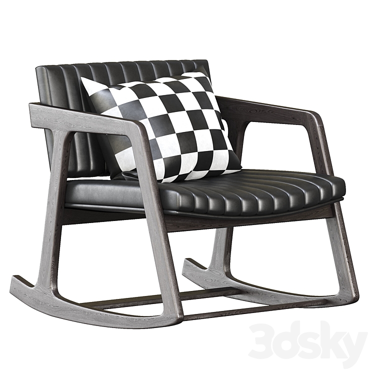 SHORTTAIL BLACK ROCKING CHAIR 3DS Max - thumbnail 1