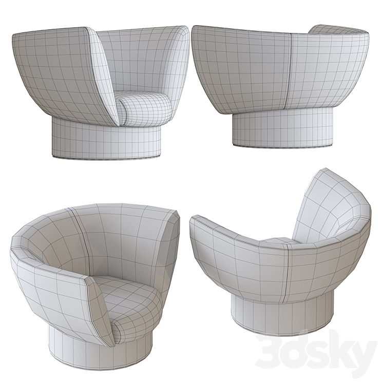 Sicis Tulipa Armchair 3DS Max - thumbnail 2