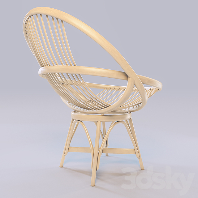 Sillon Radial armchair Expormim 3DS Max Model - thumbnail 2