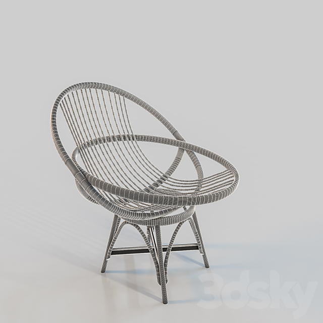 Sillon Radial armchair Expormim 3DS Max Model - thumbnail 3