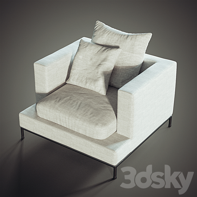 Simena Armchair 3DS Max Model - thumbnail 2