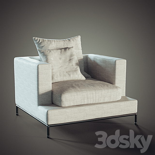 Simena Armchair 3DS Max Model - thumbnail 3