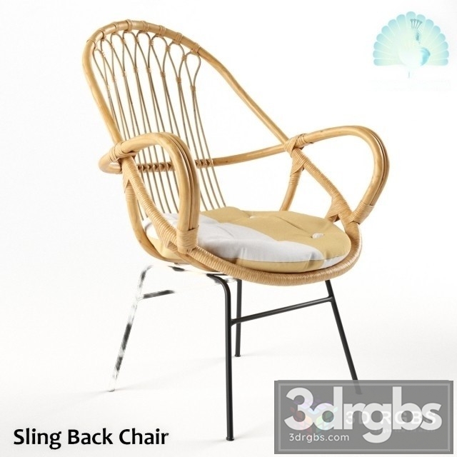 Sling Back Arm Chair 3dsmax Download - thumbnail 1