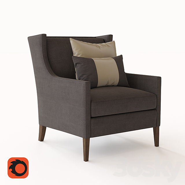 SLOAN WINGBACK UPHOLSTERED CHAIR 3ds Max - thumbnail 1