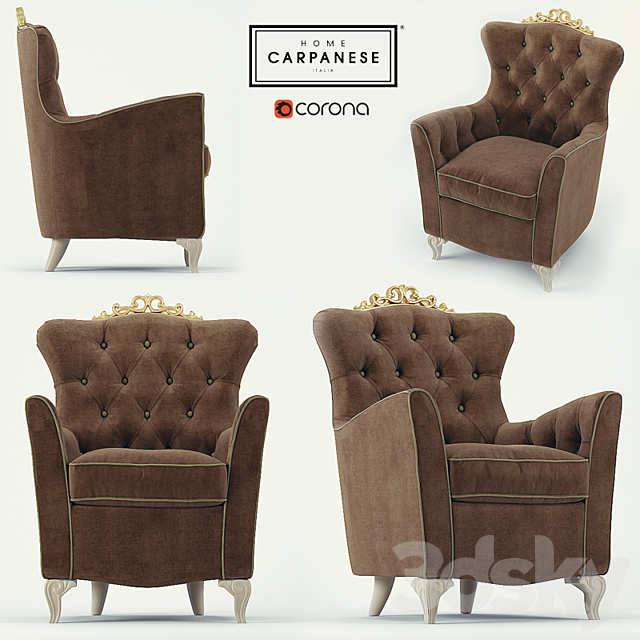 Small armchair Carpanese 3ds Max - thumbnail 1