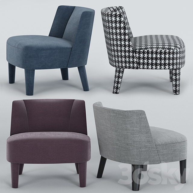 Small armchairs Cecile and Isabelle by Meridiani 3ds Max - thumbnail 2