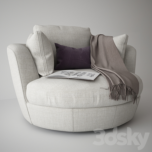 Snuggle Swivel Chair 3DSMax File - thumbnail 1