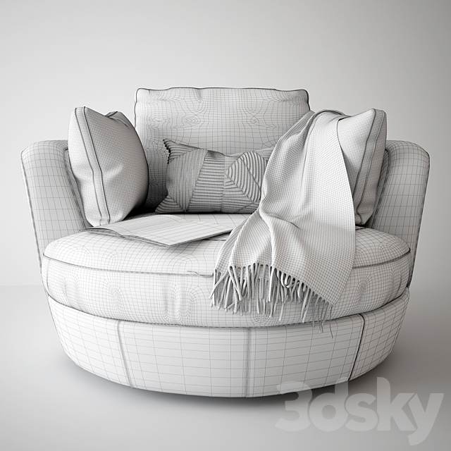 Snuggle Swivel Chair 3DSMax File - thumbnail 3