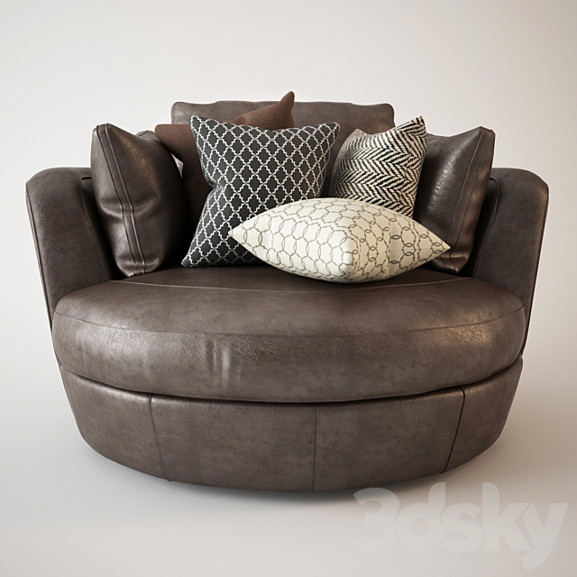 Snuggle Swivel Chair Leather 3DSMax File - thumbnail 1