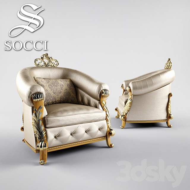 SOCCI Allure chair 3DS Max Model - thumbnail 1