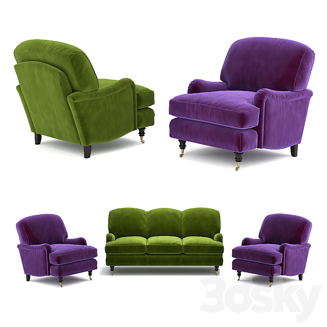 Sofa and armchair Lady May 3DSMax File - thumbnail 1