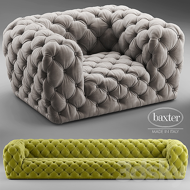 Sofa and chair baxter CHESTER MOON 3DSMax File - thumbnail 1